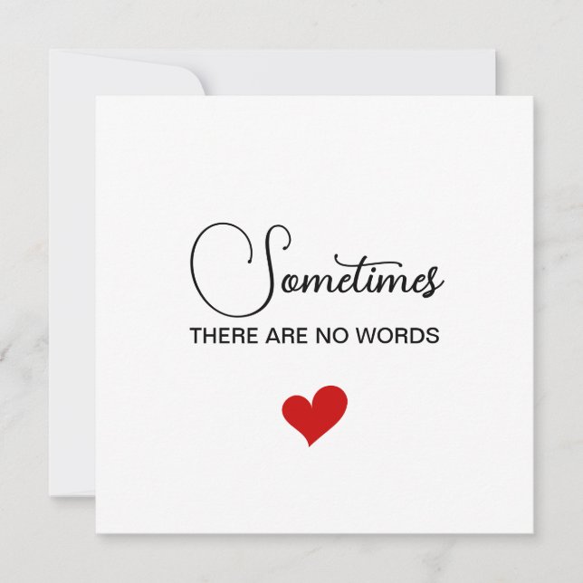 Carte De Remerciements Sometimes There Are No Words (Devant)