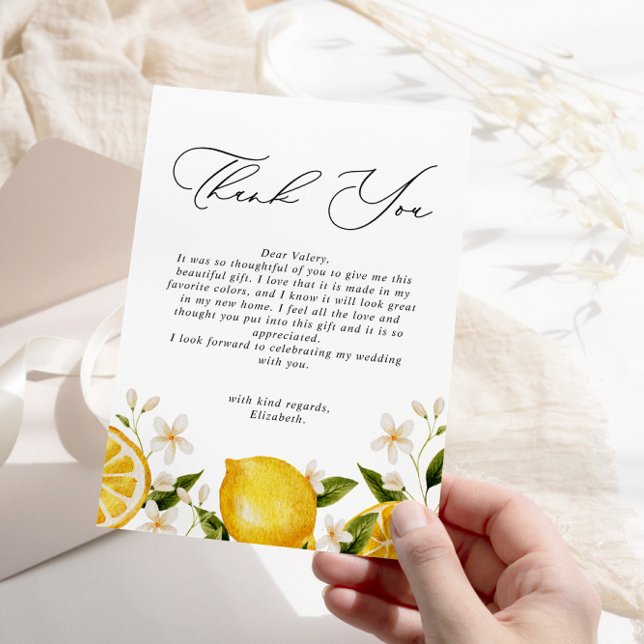 Carte De Remerciements Son Citron de Mariage (Créateur téléchargé)