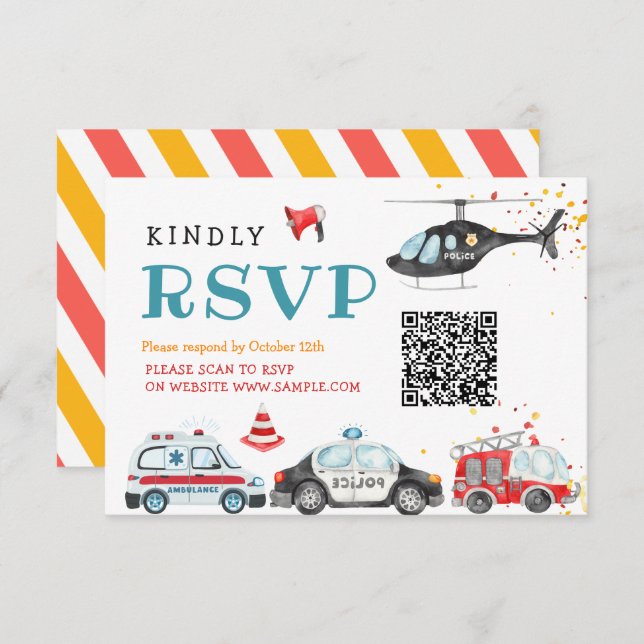 Carte De Remerciements Sonne l'alarme Attrapez votre équipement Anniversa (Devant / Derrière)