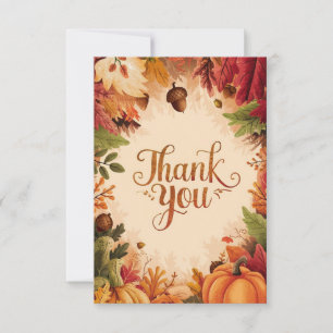 Carte De Remerciements Souhaits Pastel Automne Automne