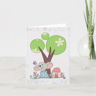 Carte De Remerciements Souris sous un arbre