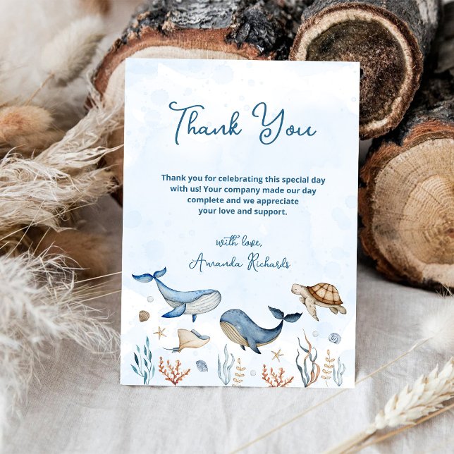 Carte De Remerciements Sous le Baby shower marin (Créateur téléchargé)