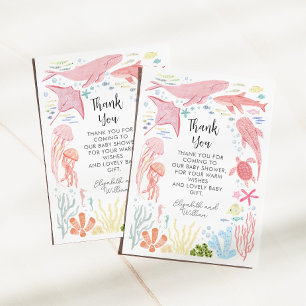 Carte De Remerciements Sous Le Baby shower Sea Girl