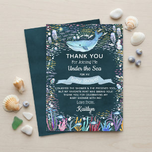 Carte De Remerciements Sous l'océan Baby Shower sur le thème de l'océan
