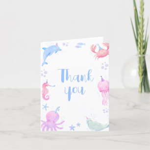 Carte De Remerciements Sous l'océan Enfants 1er anniversaire