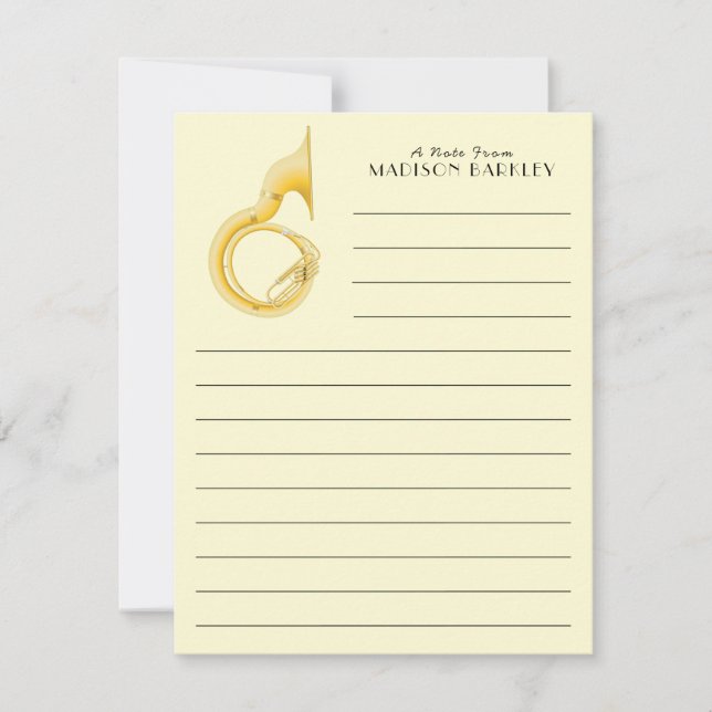 Carte De Remerciements Sousaphone Marching Band Musique Enseignant Musici (Devant)