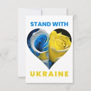 Carte De Remerciements Soutenez l'Ukraine, Drapeau du cœur de l'Ukraine, 