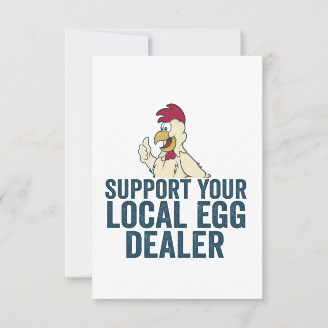 Carte De Remerciements Soutenez votre concessionnaire local d'oeufs Funny (Devant)