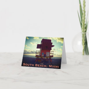 Carte De Remerciements South Beach, Miami Lifeguard Stand (Ocean Secourt)