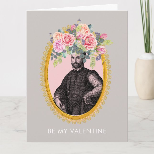Carte De Remerciements SOYEZ MA VALENTINE Cool Dude Floral Card (Devant)