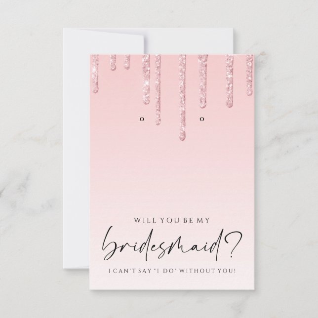 Carte De Remerciements Soyez Mon Porteur De Parties scintillant Rose De B (Devant)