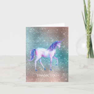 Carte De Remerciements Sparkly Unicorn