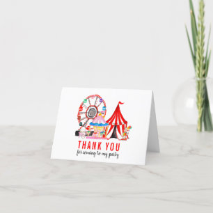 Carte De Remerciements Spectacle de cirque de carnaval mignon Clowns Ball