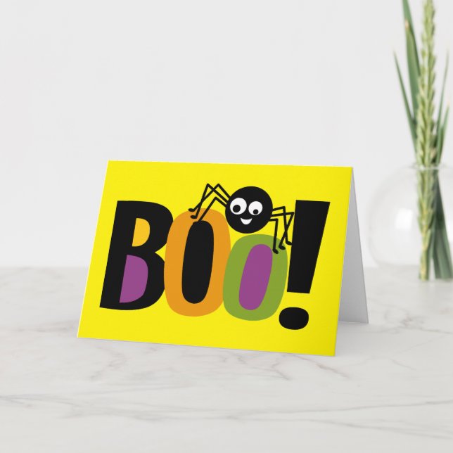 Carte De Remerciements Spider BOO Halloween (Devant)