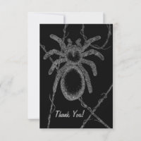 Carte de remerciements Spider sur Noir