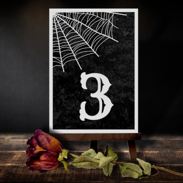Carte De Remerciements Spider Web Gothic Halloween Wedding Table Number (Créateur téléchargé)