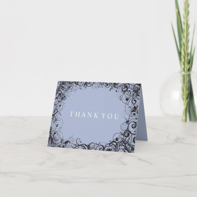 Carte De Remerciements SPIRALS & STARS Folded WEDDING Thank You Card (Devant)