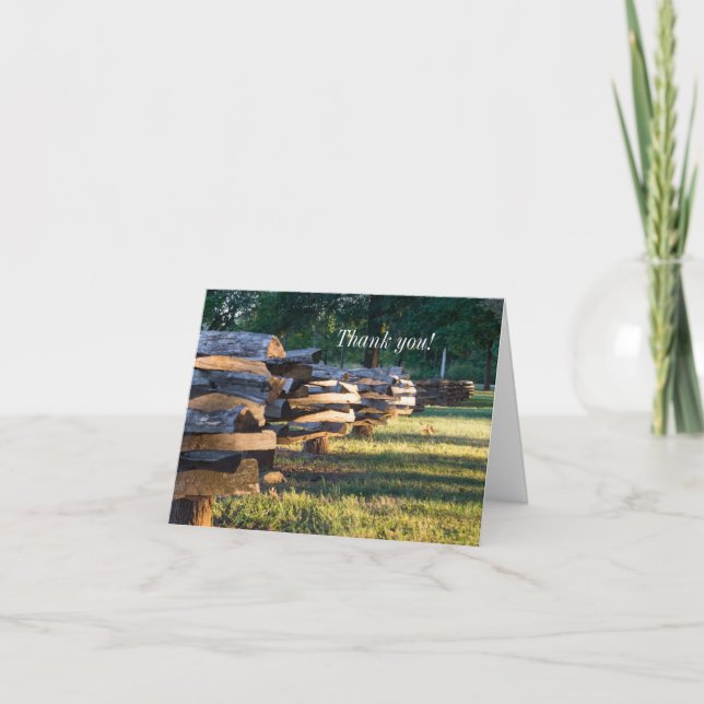 Carte De Remerciements Split Rail Fence Thank You Card (Devant)