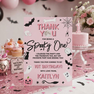 Carte De Remerciements Spooky One! Filles Halloween 1er anniversaire