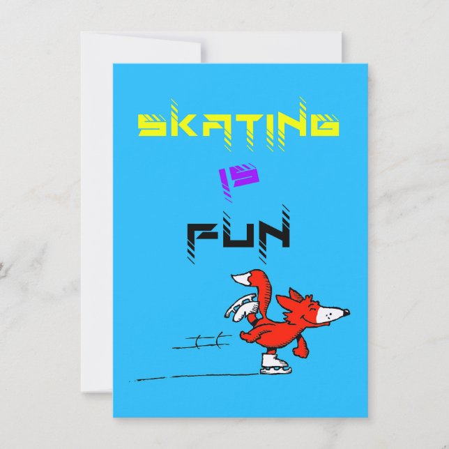 Carte De Remerciements Sport Chiot Figure Fox Buddy Patinage (Devant)