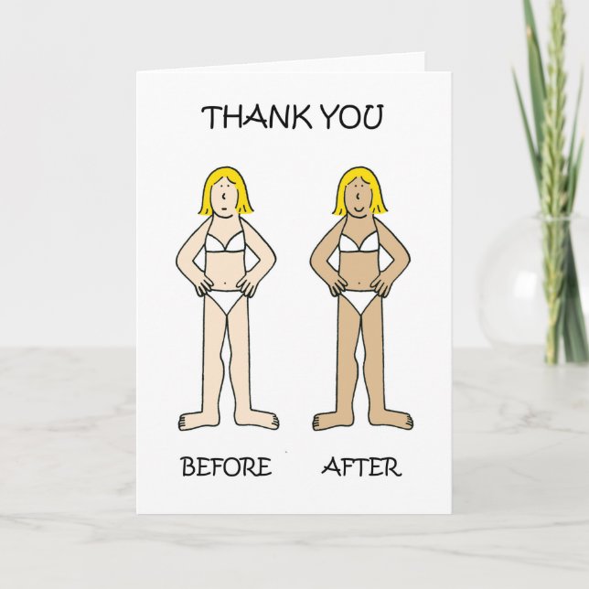 Carte De Remerciements Spray Tan Technicien Merci. (Devant)