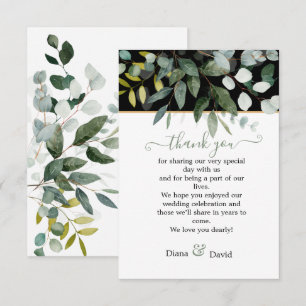Carte De Remerciements SPRING BEAUTY BOTANICAL VERT Mariage