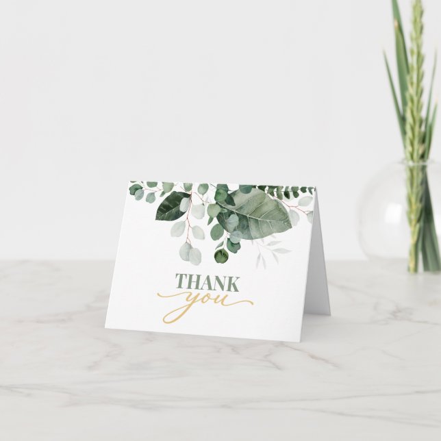 CARTE DE REMERCIEMENTS SPRING BEAUTY BOTANICAL VERT MARIAGE (Devant)