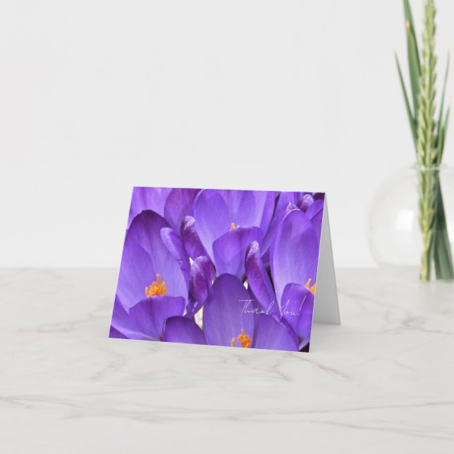 Carte De Remerciements Spring Crocus Flower Photography (Devant)