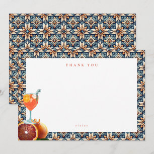 Carte De Remerciements Spritz Floral Mariage Orange Juteux