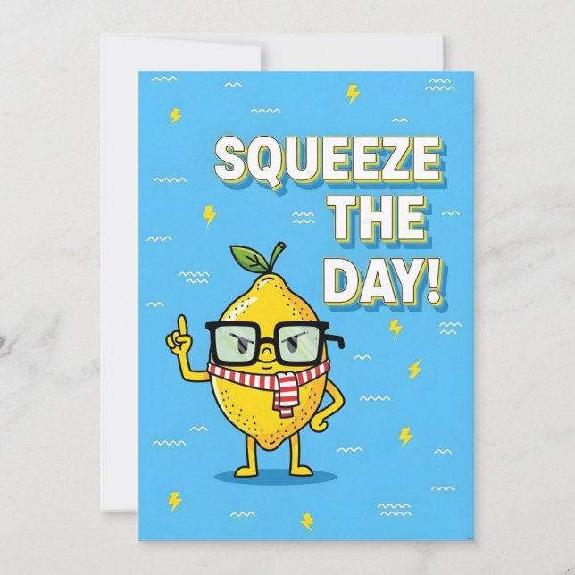 Carte De Remerciements Squeeze the Day funny lemon pun gift (Devant)
