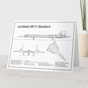Carte De Remerciements SR-71 Blackbird - Plan directeur de l'avion BD