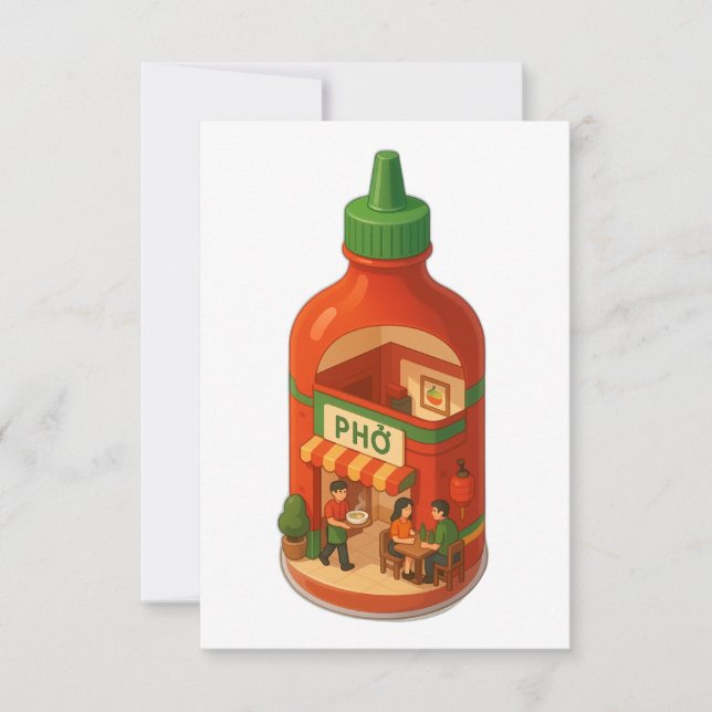 Carte De Remerciements Sriracha Pho Shop (Devant)