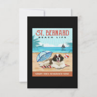 St Bernard Dog Beach Life Funny St Bernard Lover
