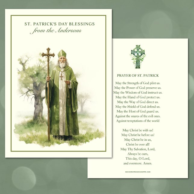 Carte De Remerciements St. Patricks Day Bénédiction Prière Croix celtique (Créateur téléchargé)