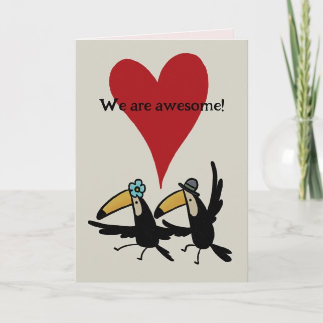 Carte De Remerciements St. Valentine’s Day card: Awesome Two Toucans (Devant)