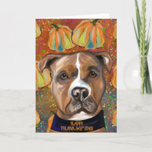 CARTE DE REMERCIEMENTS STAFFORDSHIRE TERRIER AMÉRICAIN