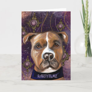 CARTE DE REMERCIEMENTS STAFFORDSHIRE TERRIER AMÉRICAIN