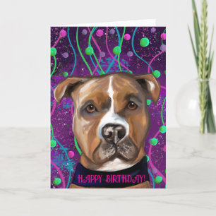 CARTE DE REMERCIEMENTS STAFFORDSHIRE TERRIER AMÉRICAIN