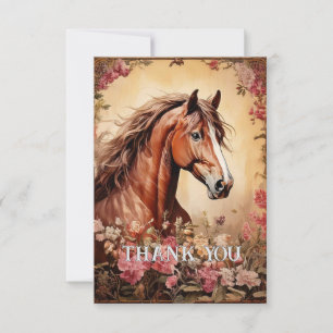 Carte De Remerciements Stallion châtaigne