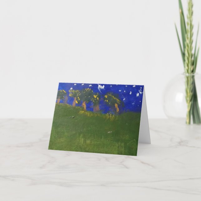 Carte De Remerciements Starry night acrylic painted blank card (Devant)