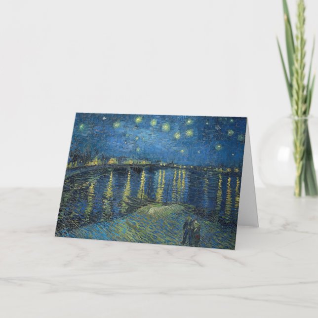 Carte De Remerciements Starry Night Over the Rhone, Van Gogh (Devant)