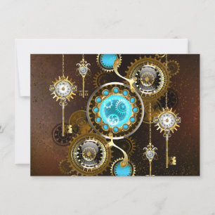 Carte De Remerciements Steampunk Rusty Background