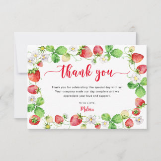 Carte De Remerciements Strawberry Baby Shower