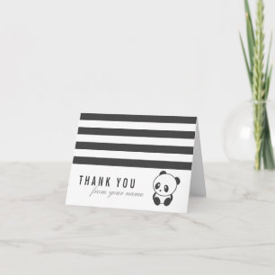 Carte De Remerciements Striped panda thank you card