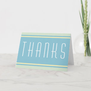 Carte De Remerciements STRIPES SPORTIVES - Pastel Blue Yellow + votre tex