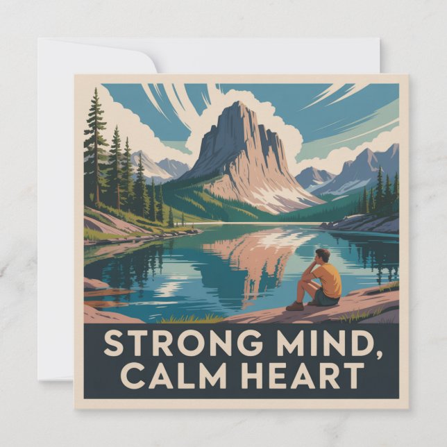 Carte De Remerciements Strong Mind, Calm Heart (Devant)