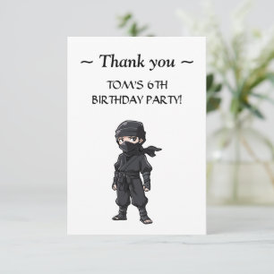 Carte De Remerciements Style Anime Ninja Guerriers Garçons Fête d'anniver