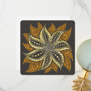 Carte De Remerciements Style Batik Floral Abstrait africain