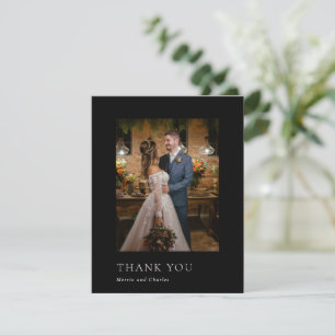 Carte De Remerciements Style Black Photo Mariage moderne