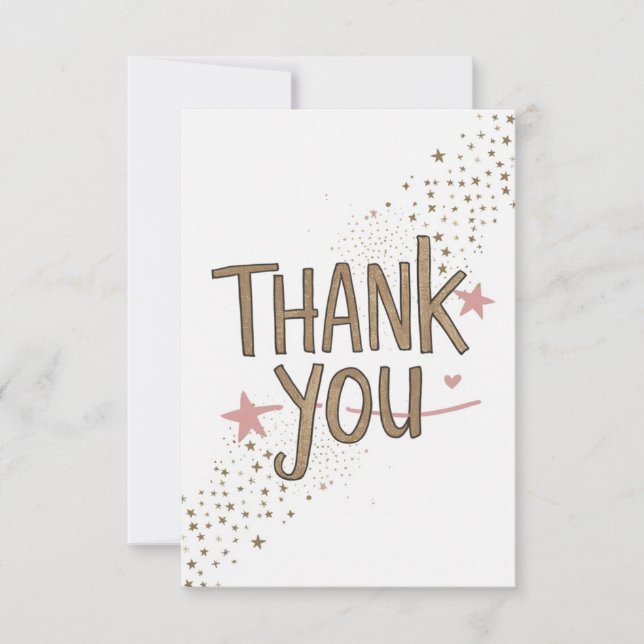 Carte De Remerciements Style minimaliste Cute (Devant)